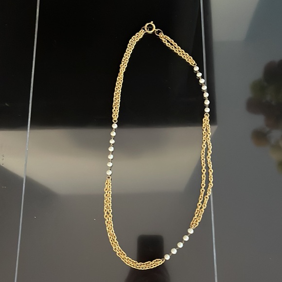 Authentic Chanel Pearl and Gold double Strain Necklace - Picture 1 of 8